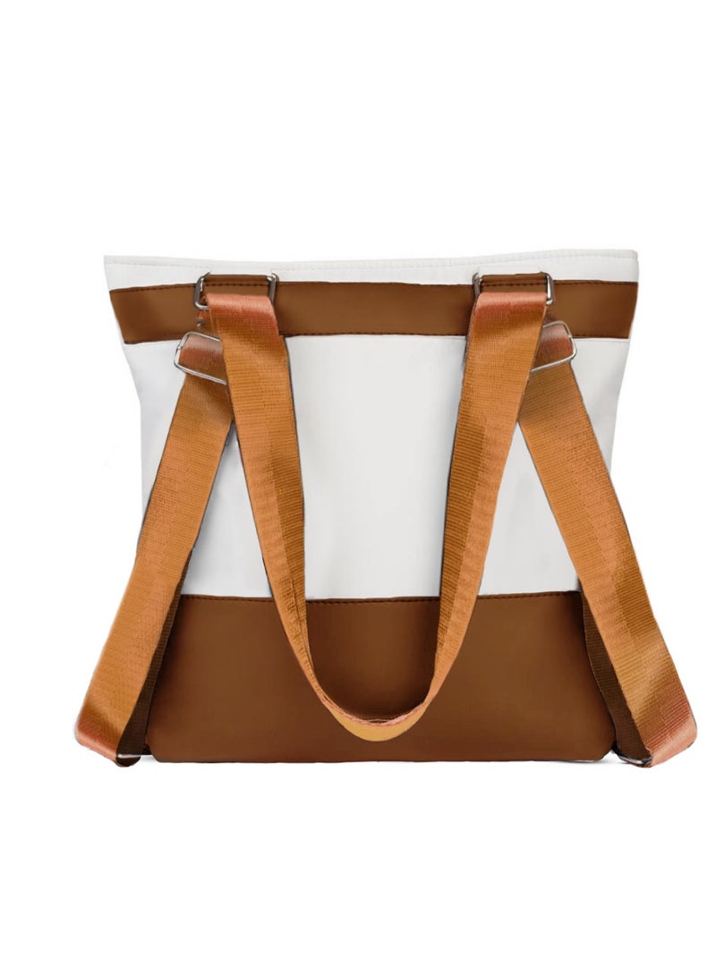 B.S COLLECTION Twingo waterproof bag shoulder or backpack in white and havan from B.S - Image 2