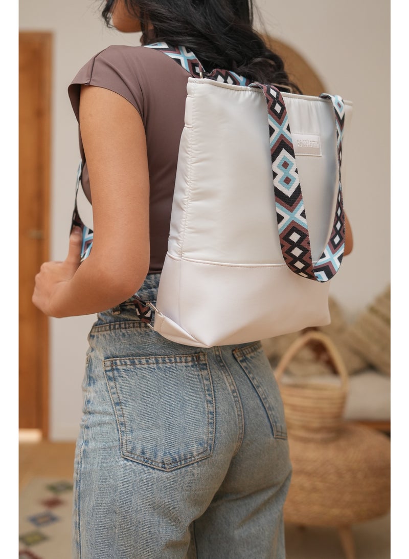 B.S COLLECTION Twingo waterproof bag shoulder or backpack in white and havan from B.S - Image 5