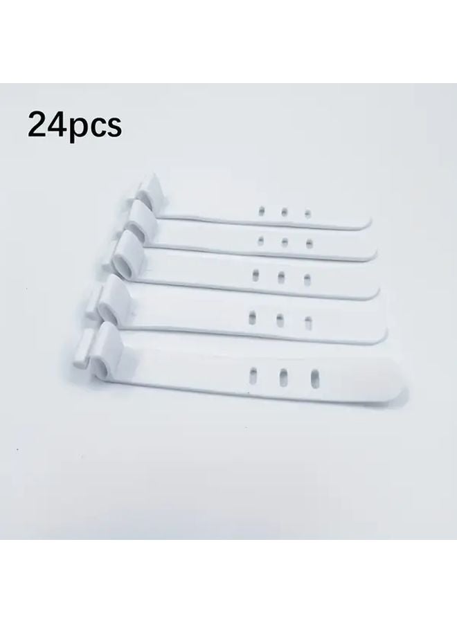 عبوة من 24 رباط سيليكوني متين للكابلات بقبضة غير قابلة للانزلاق ومنظم أسلاك مقاوم للتشابك - Image 1