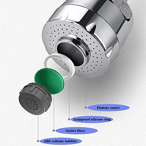 DHRUSIMI 360° Swivel Faucet Tap, Sink Faucet Aerator, Water Aerator, Water Saving Tap Head Connector, Faucet Filter Tap Spray Nozzle for Bathroom, Kitchen, Sink (Short) - Image 2