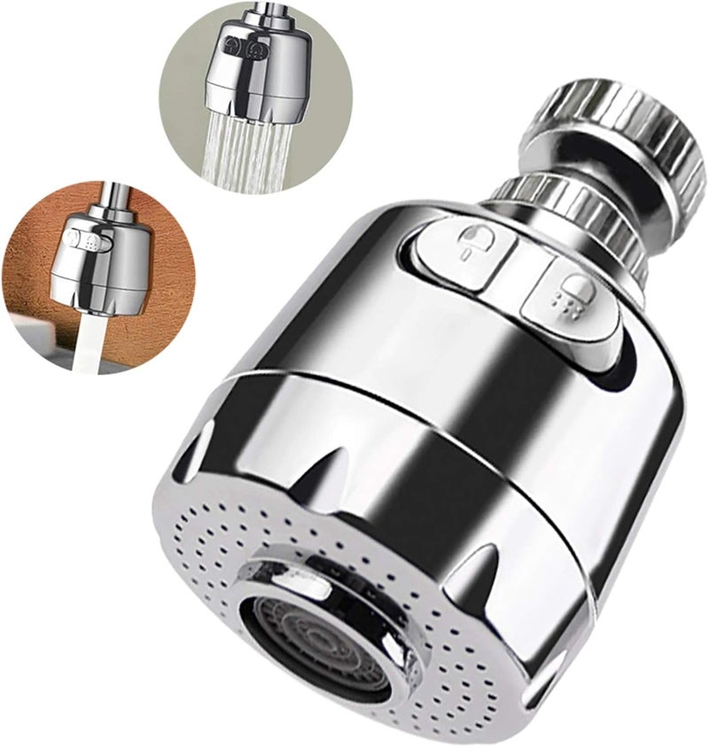 DHRUSIMI 360° Swivel Faucet Tap, Sink Faucet Aerator, Water Aerator, Water Saving Tap Head Connector, Faucet Filter Tap Spray Nozzle for Bathroom, Kitchen, Sink (Short) - Image 1