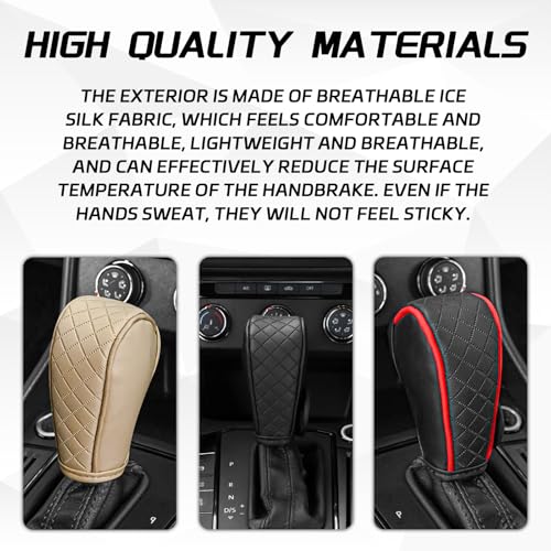 QKYS Leather Car Gear Shift Knob Cover, Upgraded Anti-Slip Design Stick Shift Knob Cover, Universal Durable Car Decorative Accessories Shifter Stick Protector Suitable for Cars,Trucks,SUVs (Black) - Image 4