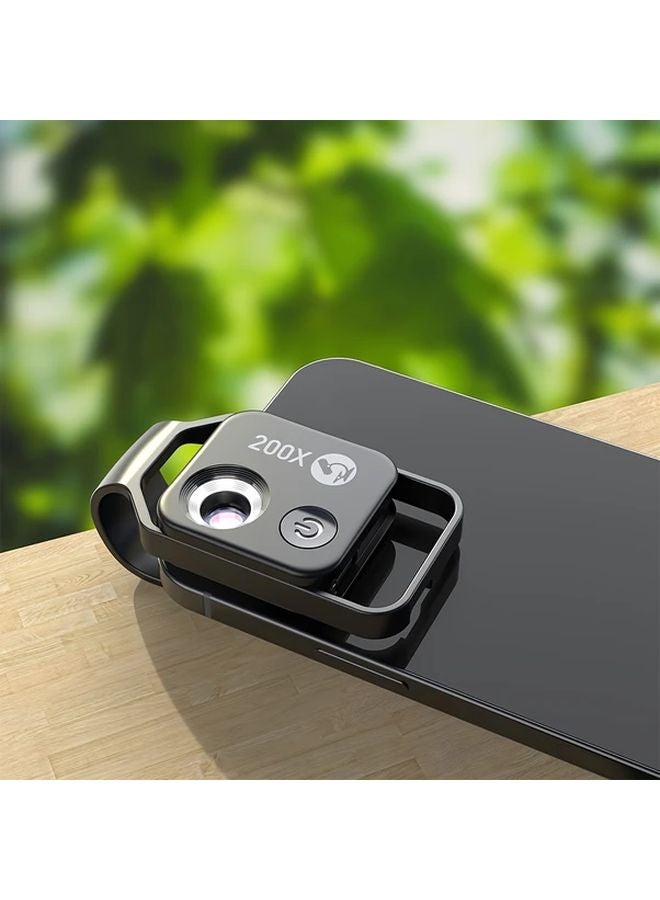 Black Apexel 200X Phone Microscope Lens With CPL Filter LED Light HD Smartphone Camera - Image 3