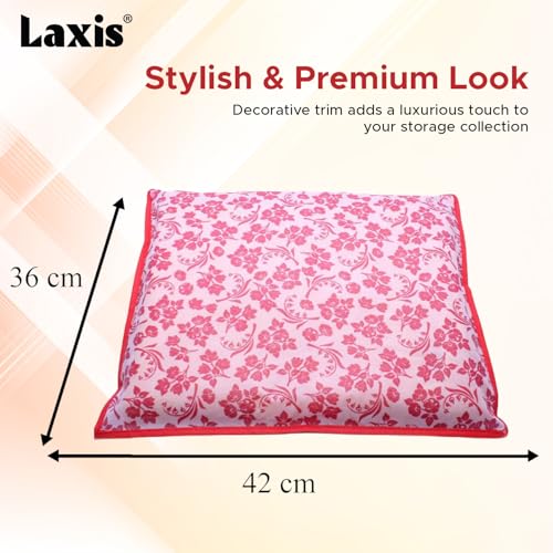 LAXIS® Non-Woven Printed Single Saree Cover, Saree Bag Pack of 10Pcs, Transparent Saree Covers With Zip, Saree Covers For Storage, Wardrobe Organiser, Size-36x42x2cm (Peach) - Image 2