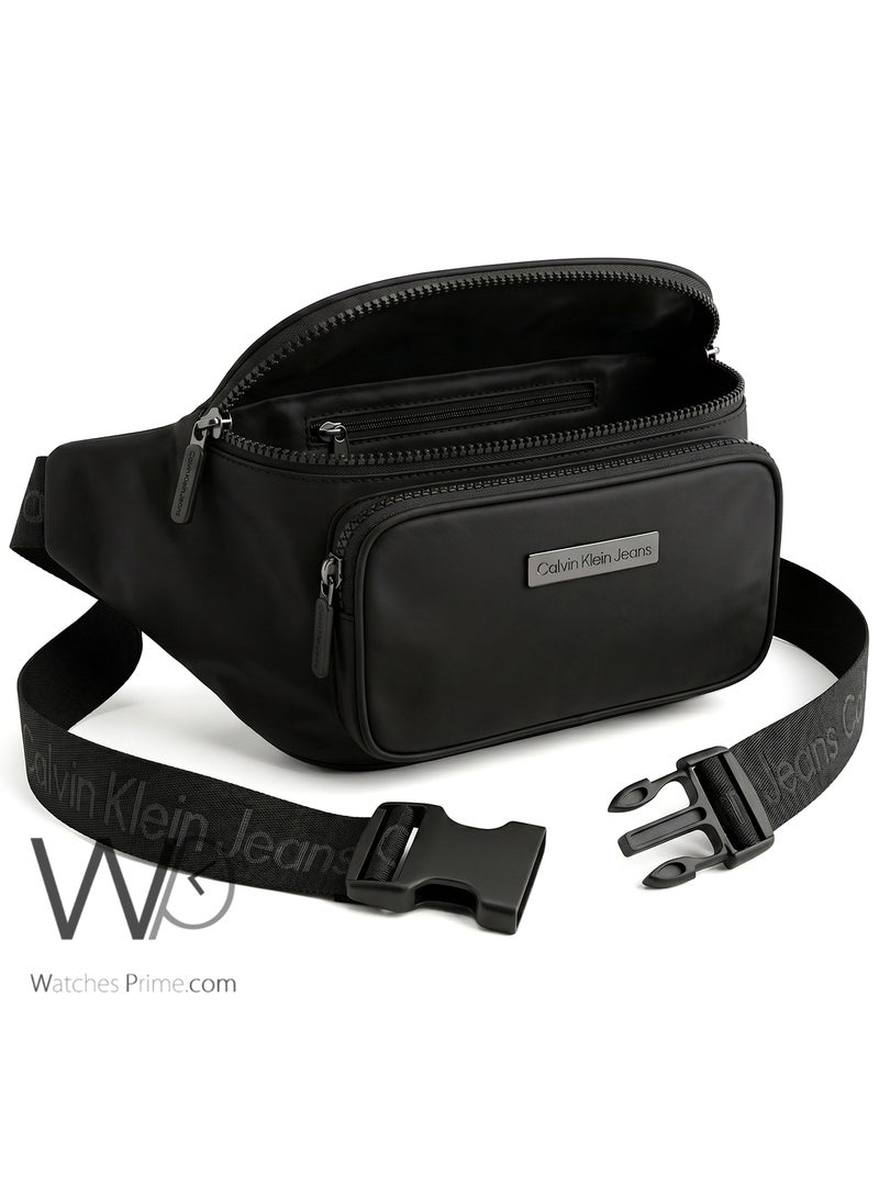 Calvin Klein Jeans Men's Black Triple Zipper Waist Bag