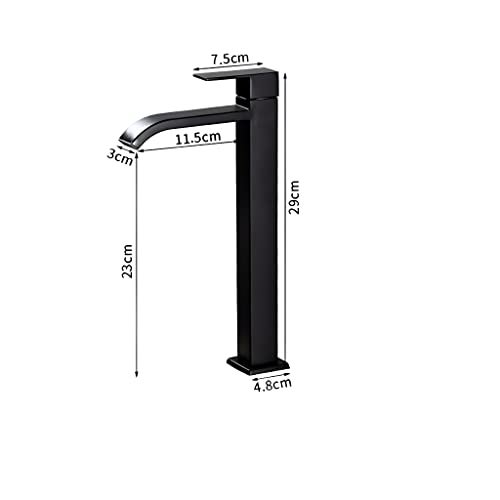 Carnival Ss-304 Extended Tall Body Basin Pillar Tap(12 Inches) For Bathroom,Washbasin (Black) - Stainless Steel, Painted - Image 3