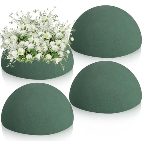 LOKIPA Floral Foam Round 4 Pack Floral Dry Foam Half Ball Round Flower Foam for Artificial Plant Floral Arrangement and Wedding and Garden Decorations748x374inch - Image 1