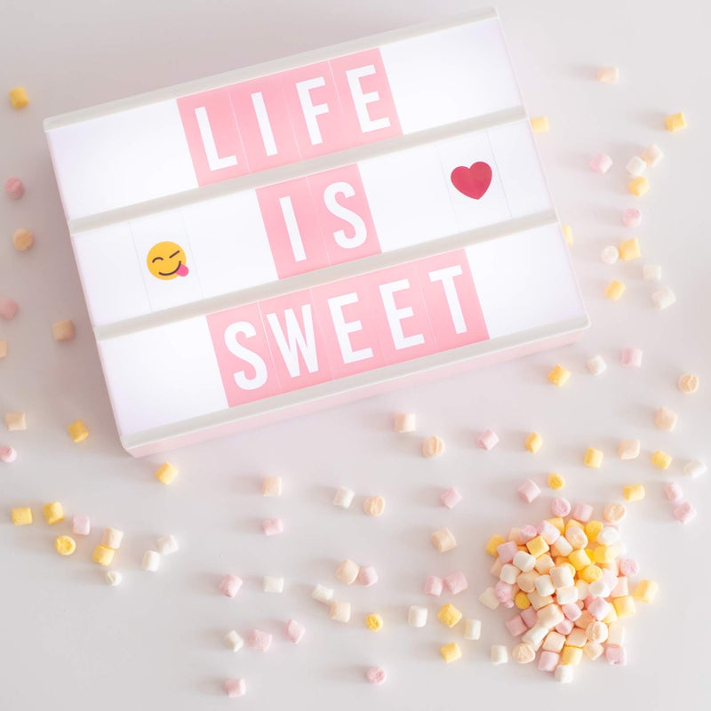 BONNYCO Light Box Pink with 400 Letters and Emojis, 2 Markers – | Included | Light Box Message Ideal for Home Bedroom Office Decoration | Luminous Picture Gift Idea for Teenagers Girls and Women - Image 2