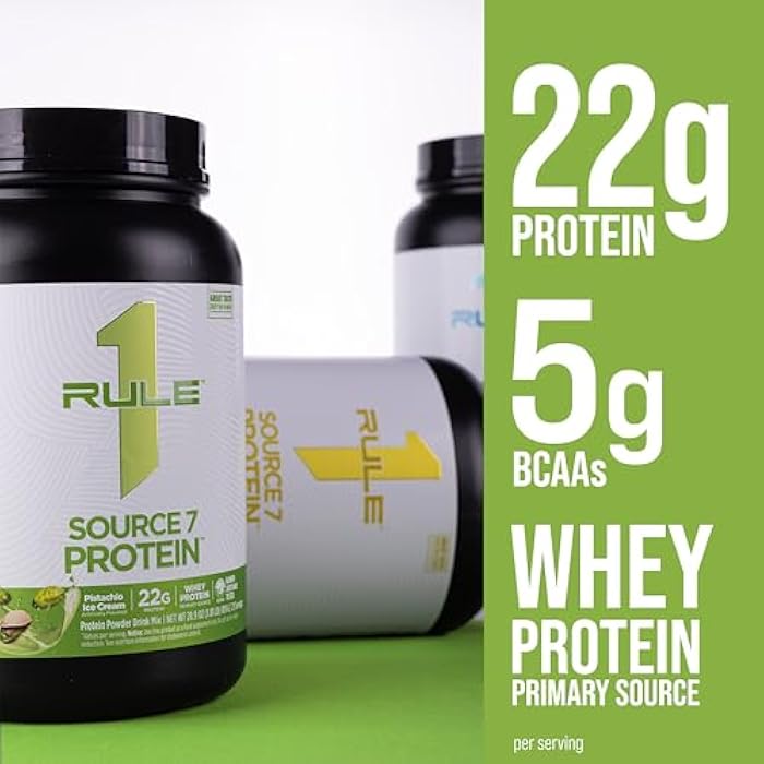 Rule 1 Proteins Rule 1 Source 7 Protein – Decadent Flavor, Velvety Smooth Texture, 22g Anytime Protein, and 10g Naturally Occurring EAAs Per Serving from 7 Premium Sources (1.8 Pounds*, Pistachio Ice Cream) - Image 4