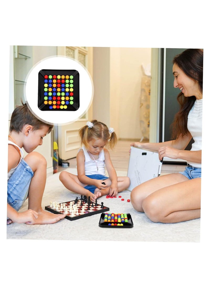 Parent-Child Interactive Desktop Game, Children's Fun Xiaole Rainbow Bean, Toddler Eliminate Beads Color Sorting Game Rainbow Mini Puzzles for Kids Toddlers Toys Mini Beads Board Beads Game - Image 5