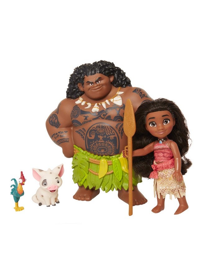 Moana Disney Doll With Maui Demigod Doll Figure, 4 Piece Little Petite Story Telling Gift Set For Girls Ages 3 And Up - Image 1