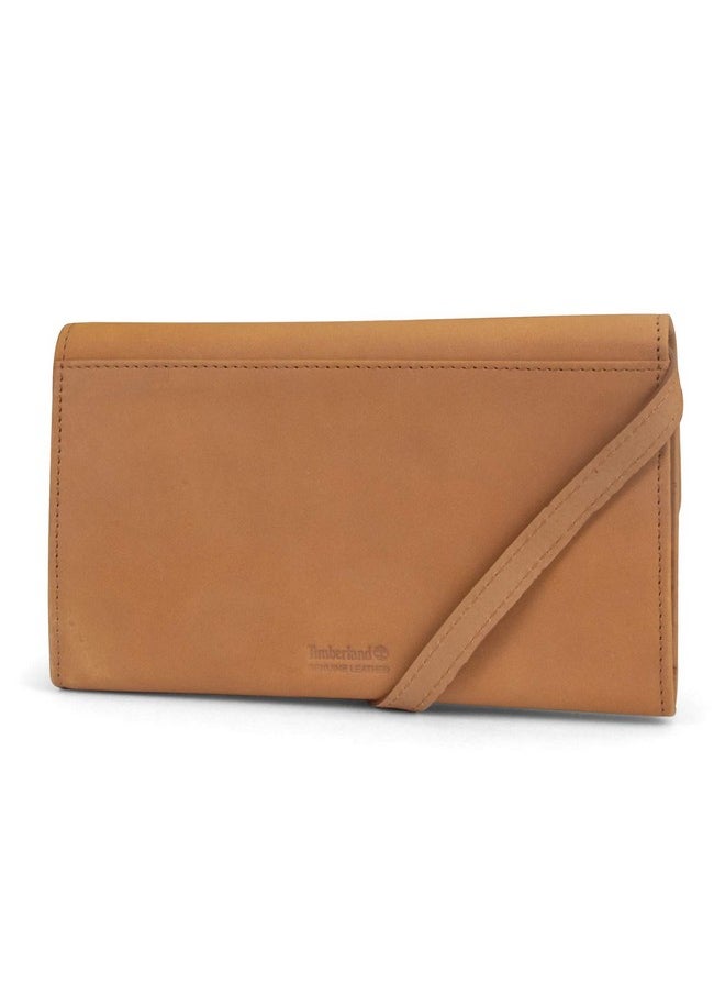 Timberland Rfid Leather Wallet Phone Bag With Detachable Crossbody Strap Wheat (Nubuck)  - Image 3