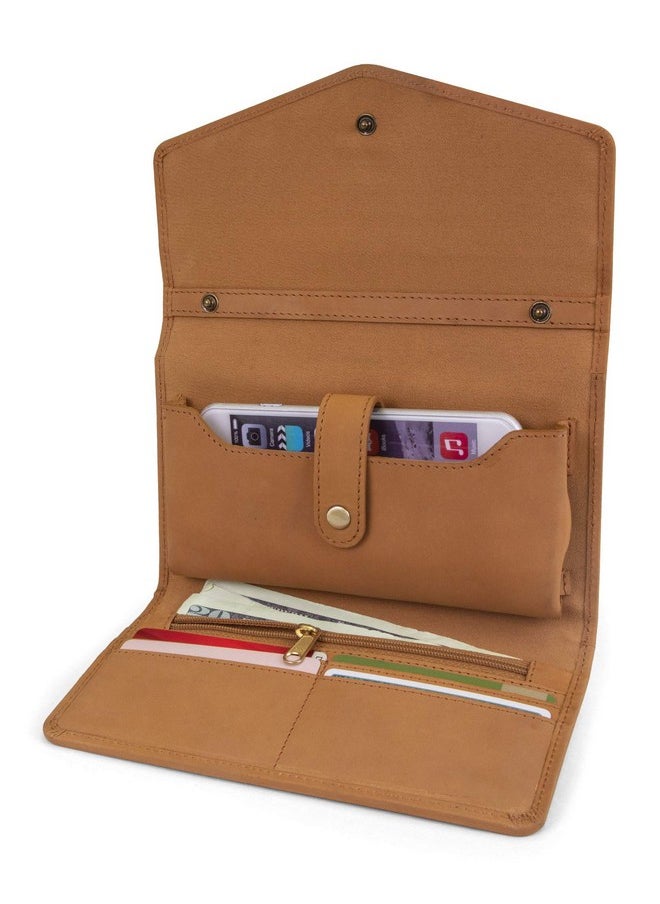 Timberland Rfid Leather Wallet Phone Bag With Detachable Crossbody Strap Wheat (Nubuck)  - Image 2