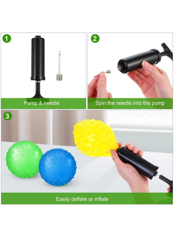 Vinsot 36 Pieces Knobby Balls 4.72 Inch Soft Bouncy Balls Tactile Sensory Balls with Air Pump Set Assorted Color Spiky Massage Stress Balls Fidget Toys and Party Favors - Image 3