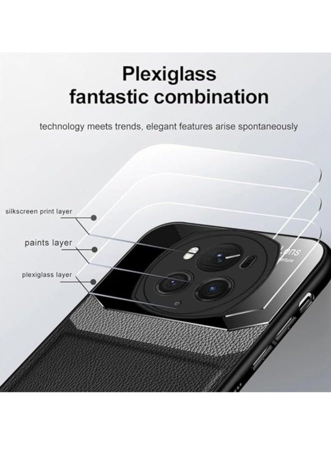 حقيبة جلدية متوافقة مع هونر ماجيك 6 برو، جلد صناعي ممتاز + حماية زجاجية للكاميرا، غطاء حماية نحيف مقاوم للخدش لهاتف هونر ماجيك 6 برو - Image 3