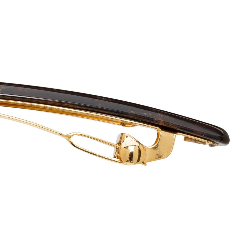 France Luxe Brown Hair Barrette for Women with Thin Hair, Elegant Long & Skinny French Barrette, Strong Hold, Lightweight, Damage-Free Design, Metallic Brown Mojave | France Luxe - Image 4