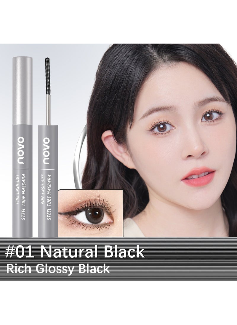 Novo Steel Tube Mascara, Volumizing Lengthening Defining Lifting Curling Multiplying Eye Makeup Lash Extension, No Smudging Long Lasting Waterproof Mascara for Women  - Image 2