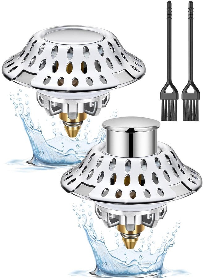 OneBom (2Pack)OneBom Tub Stopper Bathtub Drain Hair Catcher, 2 in-1 Pop Up Effective Bathtub Stopper with Dual Filtration Design, Anti-Clogging Bathtub Drain Plug Bath Tub Stoppers for 1.45-1.8" Drain Holes - Image 1