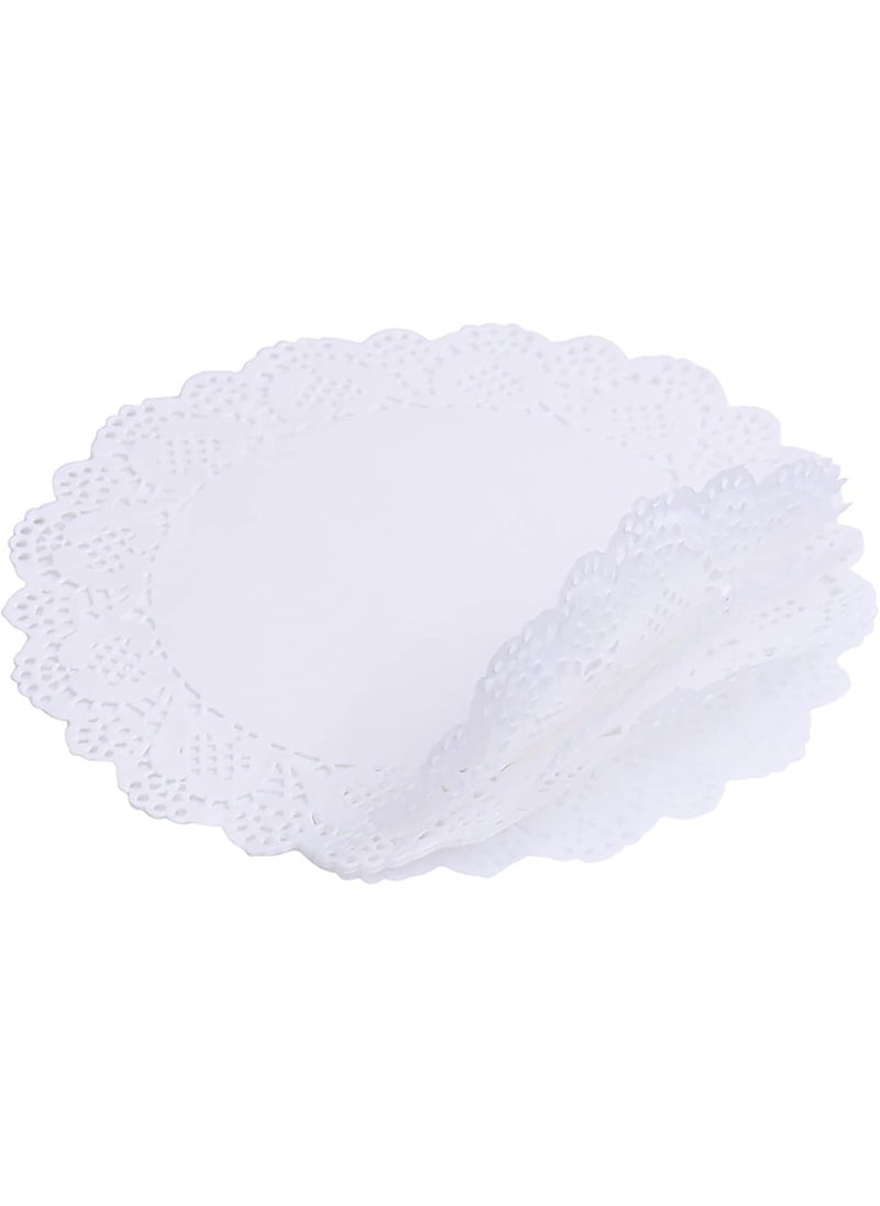 ZOOYOO ZOOYOO 100PCS White Lace Paper Doilies 12 inch Round Paper Doilies Disposable Paper Placemats for Cakes Desserts Tableware Food Decoration  - Image 3