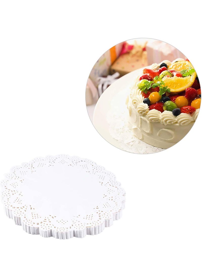 ZOOYOO ZOOYOO 100PCS White Lace Paper Doilies 12 inch Round Paper Doilies Disposable Paper Placemats for Cakes Desserts Tableware Food Decoration  - Image 5