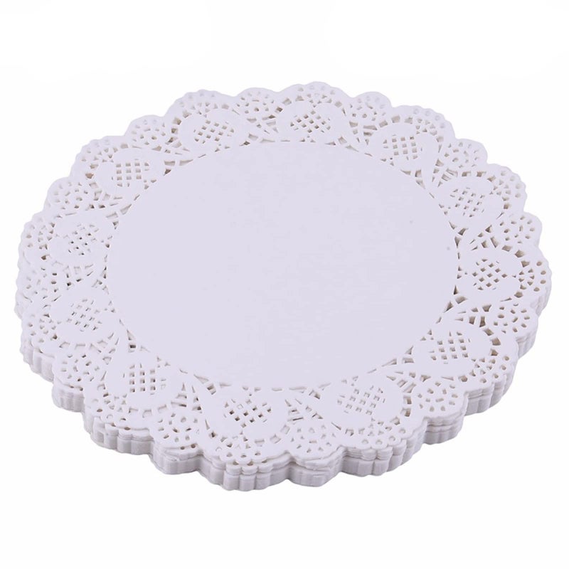 ZOOYOO 100PCS White Lace Paper Doilies 12 inch Round Paper Doilies Disposable Paper Placemats for Cakes Desserts Tableware Food Decoration - Image 1