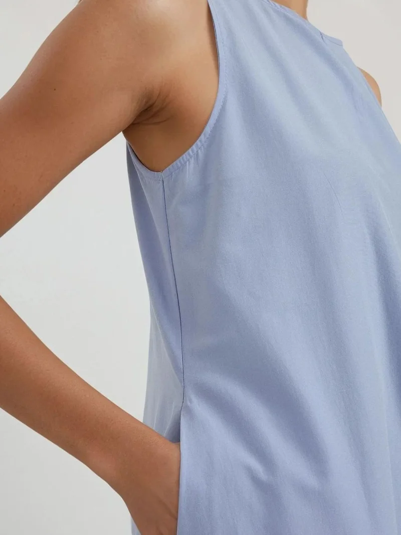 HICCUP Mixray Collection Crew Neck Sleeveless A-Form Maxi Dress