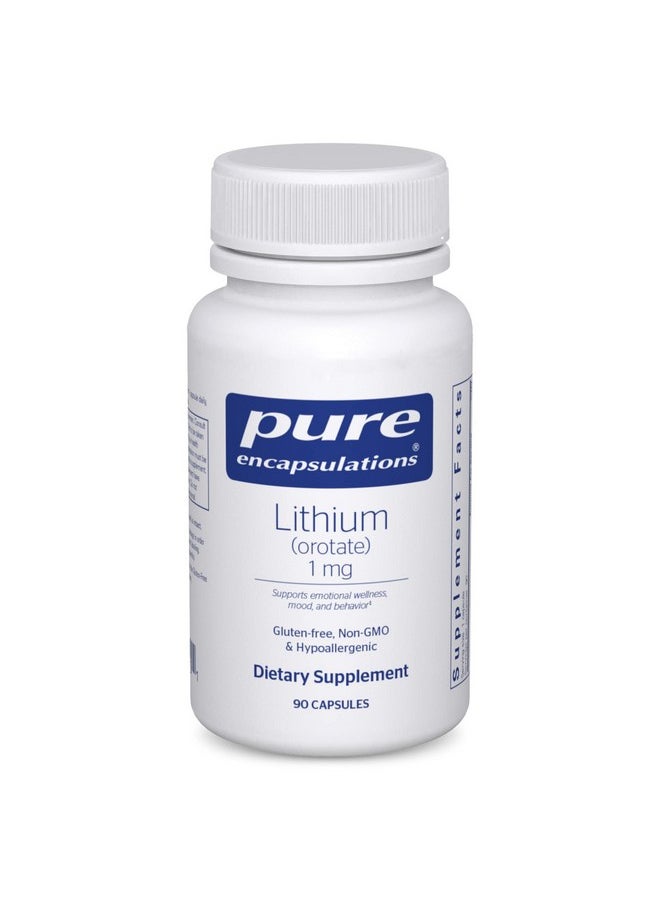 Lithium (Orotate) 1 Mg ; Support For Calmness And Behavior ; 90 Capsules