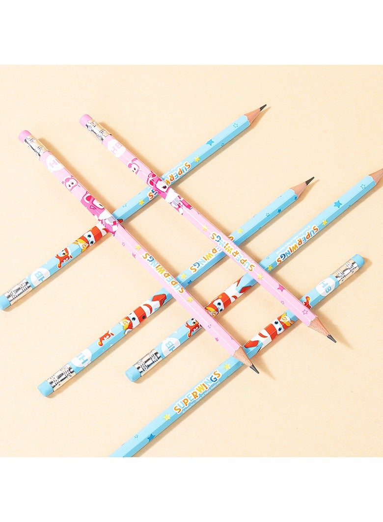 Deli EC058-HB Graphite Pencil HB – Assorted, Super Wings Characters, Easy to Sharpen, Non-Toxic - Image 4