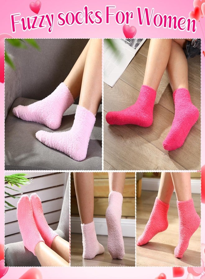 Foaincore 12 Pairs Winter Fuzzy Socks Women Warm Fluffy Socks for Home Gifts Slipper Sleep(Mixed Red) - Image 5