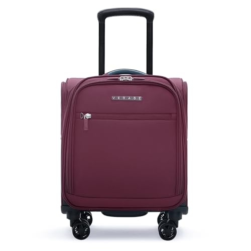 Verage 14 inch Underseat Carry On Luggage with Wheels, Grape red Softside Small Suitcase Spinner Wheeled Rolling Travel Laptop Bag for Airlines Airplanes Short Trip Men Women - Image 1