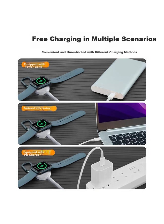 Topvork [2-Pack] Apple Watch Charger Iwatch Charging Cable Apple Watch Wireless Magnetic Portable Stand For S10/9/8/Se/Ultra2 - Image 5