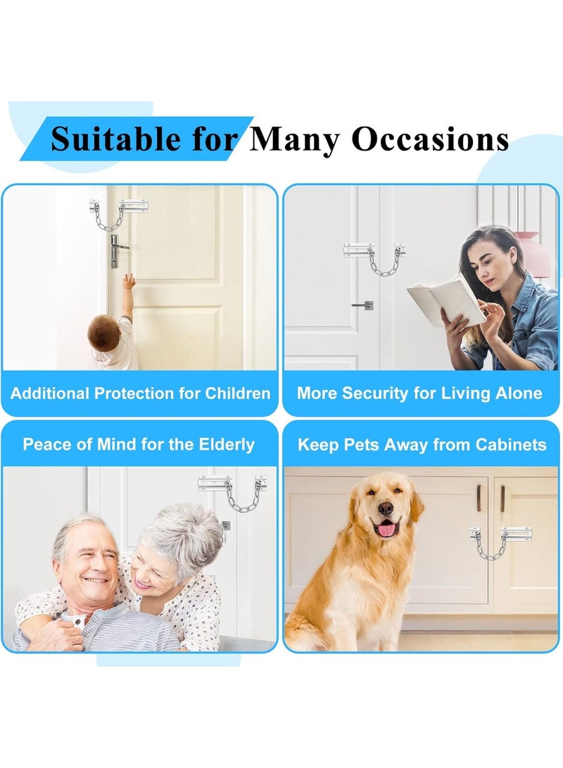 2 Pack Door Chain Lock, Premium Door Lock Chain, Heavy Duty Chain Locks for Inside Door, by - Image 5