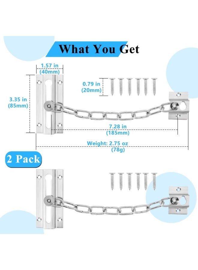 2 Pack Door Chain Lock, Premium Door Lock Chain, Heavy Duty Chain Locks for Inside Door, by - Image 3