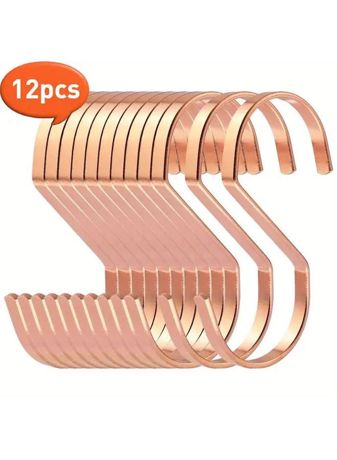 Rose Golden S Hooks Heavy Duty Wall Mount Organizer Rust Proof Home Storage - Image 1
