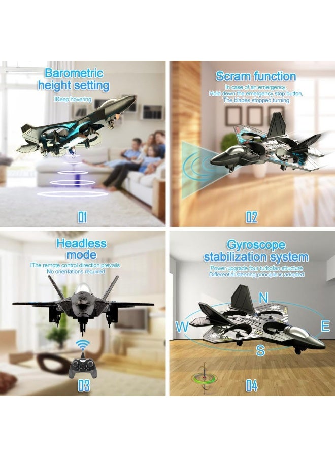 L0712 RC Fighter Plane Toy, 2.4GHz Remote Controlled Aeroplane with Coloured Lights, Stable Flight Design, USB Charging - Image 5
