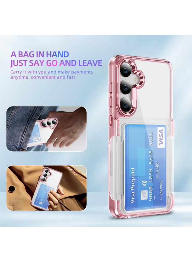 اس-توب جراب لهاتف Samsung Galaxy S24 5G مع حامل بطاقات من الأكريليك وغطاء هاتف هجين من مادة TPU - Image 4