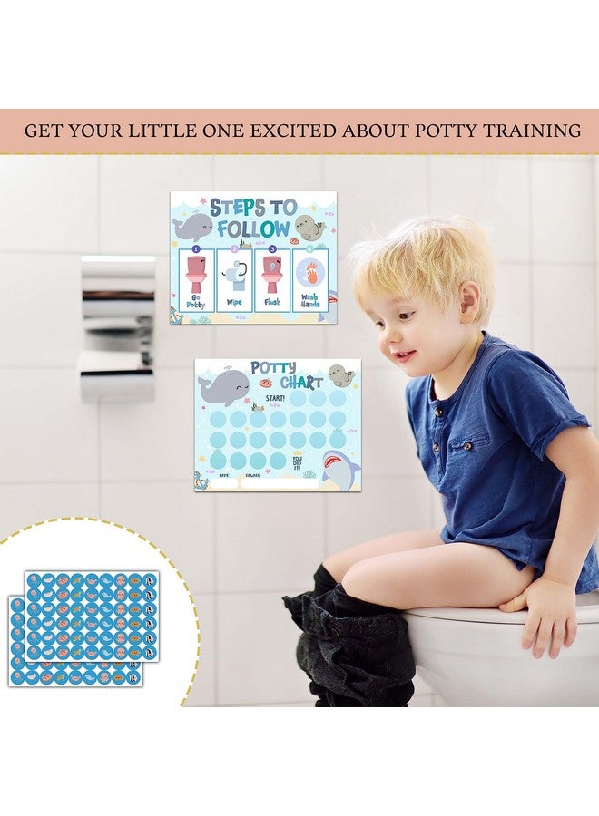 TIRYWT Under The Sea Animals Potty Training Sticker Chart, 10 Potty Charts with 216 Round Stickers & 1 Instruction Sheet, Potty Reward Sticker Chart for Toddlers Boys Girls - A12 - Image 3