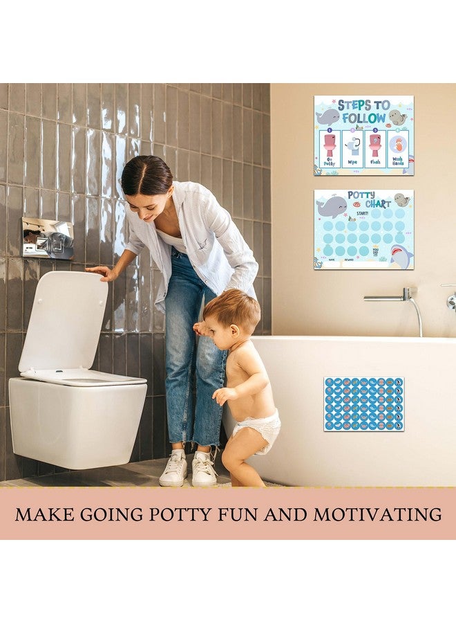 TIRYWT Under The Sea Animals Potty Training Sticker Chart, 10 Potty Charts with 216 Round Stickers & 1 Instruction Sheet, Potty Reward Sticker Chart for Toddlers Boys Girls - A12 - Image 4