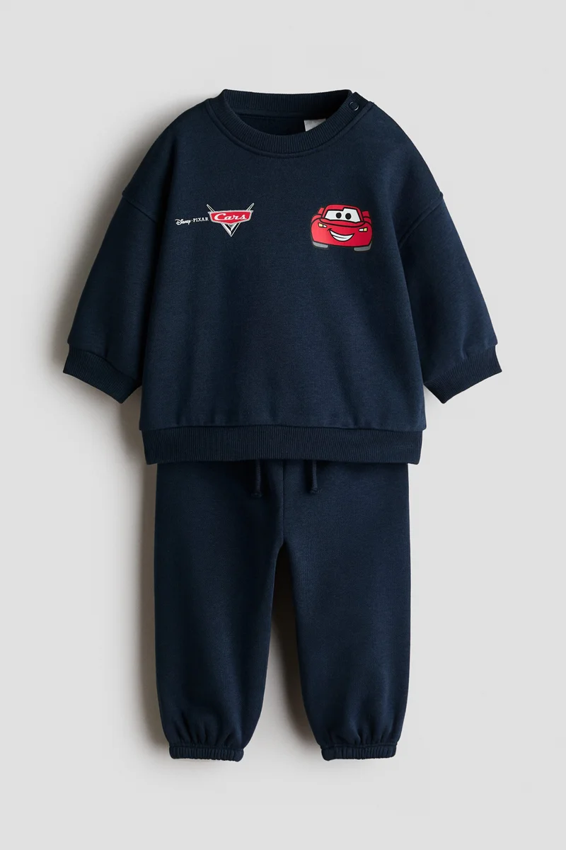 H&M 2-piece printed sweatshirt set