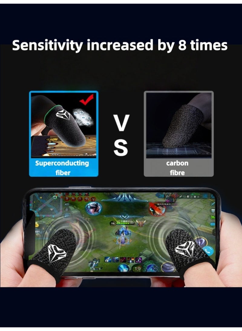 6Pcs Gaming Finger Sleeves,Gaming Finger Gloves ,High-Sensitive Anti-Sweat Breathable Seamless Finger Sleeve,Ultra Thin Silver Fiber Mobile Game Controller Fingertips Sleeves Gamer Gloves for Knives Out-Blue  - Image 5