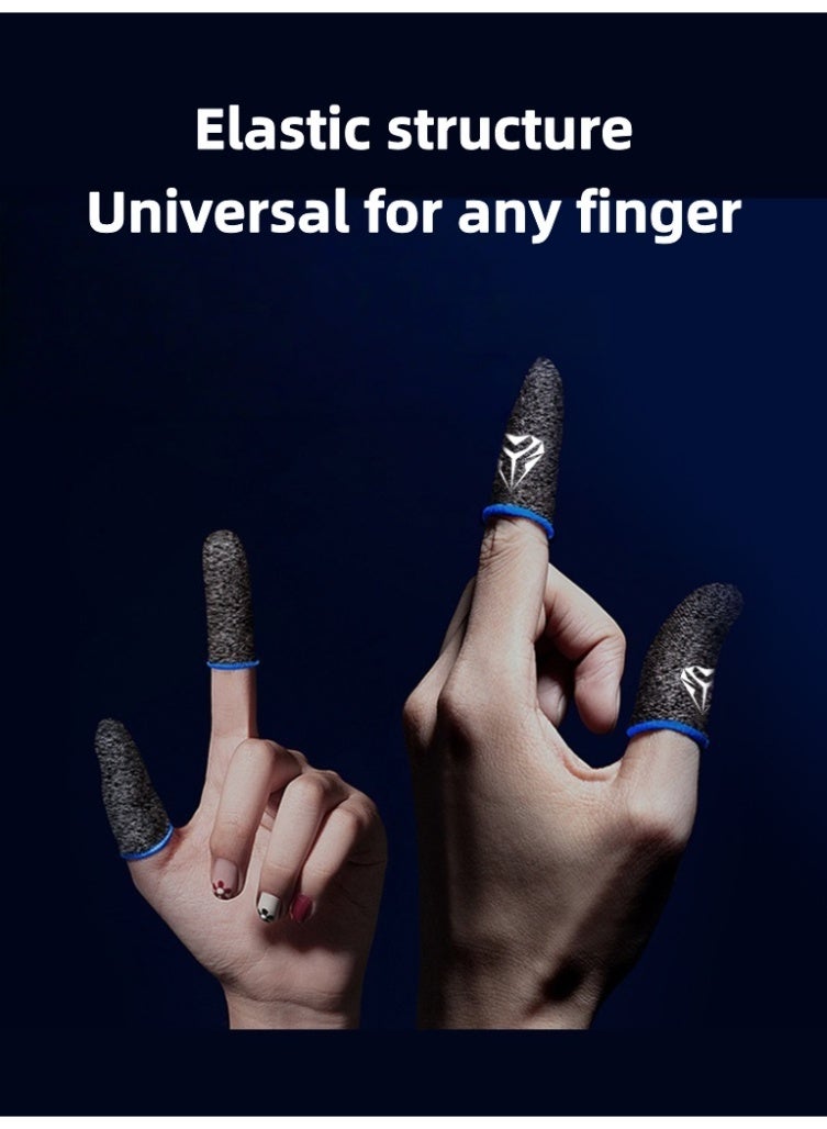 6Pcs Gaming Finger Sleeves,Gaming Finger Gloves ,High-Sensitive Anti-Sweat Breathable Seamless Finger Sleeve,Ultra Thin Silver Fiber Mobile Game Controller Fingertips Sleeves Gamer Gloves for Knives Out-Blue  - Image 4