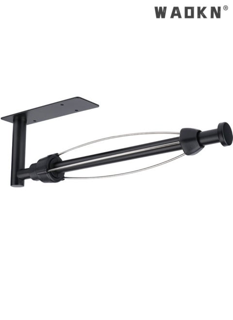 Paper Towel Holder,Self Adhesive Paper Towel Holder Under Cabinet Mount, Wall Mounted Paper Towel Roll Holder with Damping Effect for Kitchen, Bathroom, Wall - SUS304 Stainless Steel (Black)