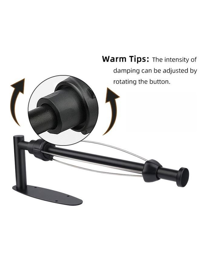 WAOKN - Paper Towel Holder,Self Adhesive Paper Towel Holder Under Cabinet Mount, Wall Mounted Paper Towel Roll Holder with Damping Effect for Kitchen, Bathroom, Wall - SUS304 Stainless Steel (Black) - Image 1