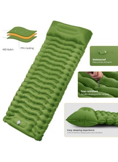 HEXAR Self Inflating Sleeping Pad With Foot Pump 190X64 Built-In Pump Foldable Sleeping Mat With Pillow For Camping Hiking Durable Inflatable Air Mattress - Carry Bag, Repair Patches  - Image 2