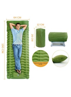 HEXAR Self Inflating Sleeping Pad With Foot Pump 190X64 Built-In Pump Foldable Sleeping Mat With Pillow For Camping Hiking Durable Inflatable Air Mattress - Carry Bag, Repair Patches  - Image 4