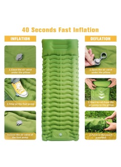HEXAR Self Inflating Sleeping Pad With Foot Pump 190X64 Built-In Pump Foldable Sleeping Mat With Pillow For Camping Hiking Durable Inflatable Air Mattress - Carry Bag, Repair Patches  - Image 5