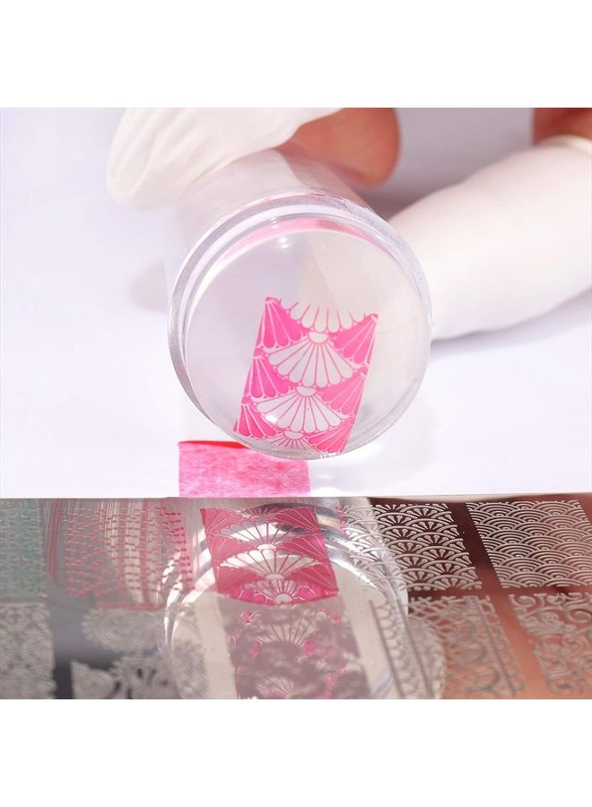 Bluezoo Nail Art Stamper, Clear Silicone Stamping Jelly with Scraper, Transparent Visible Body, No Misplacement for DIY Nail Decor (Clear) - Image 5
