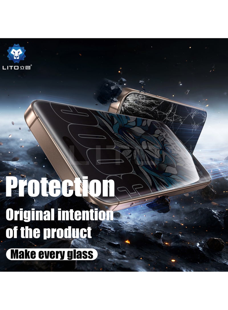 ليتو واقي شاشة Lito 300C من الزجاج المقوى للخصوصية مضاد لبصمات الأصابع، حماية كاملة للشاشة لجهاز ايفون 16 برو ماكس - Image 5