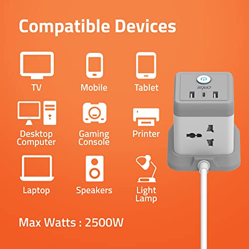 Artis AR-4SS-3USBCB 4 Universal Sockets with 2 USB Ports & 1 USB Type C Port with Circuit Breaker Surge Protector - Image 4