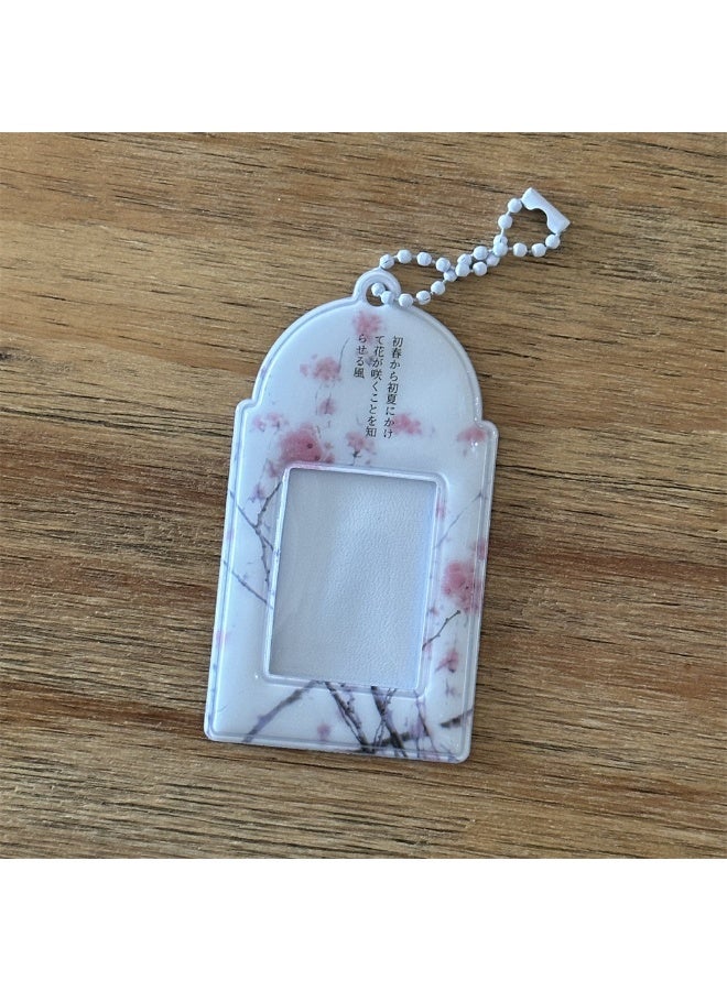 NIBEMINENT 1 - Piece Sea Salt Cherry Blossom Kpop Photo Card Holder Pendant Key Chain ID Badge Holder ID Card Holder Photo Card Protector for School ID Office ID Access Card for Women Girls - Image 1